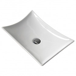 American Imaginations AI-28575 22.6-in. W Above Counter White Bathroom Vessel Sink For Deck Mount Deck Mount Drilling