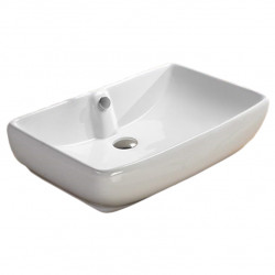 American Imaginations AI-28573 23.6-in. W Above Counter White Bathroom Vessel Sink For Deck Mount Deck Mount Drilling