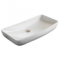American Imaginations AI-28572 27.8-in. W Above Counter White Bathroom Vessel Sink For Deck Mount Deck Mount Drilling