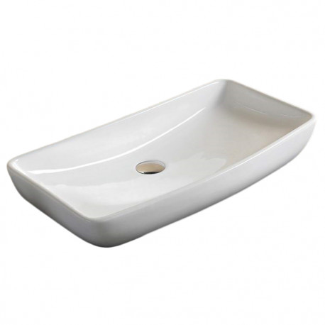 American Imaginations AI-28571 27.8-in. W Above Counter White Bathroom Vessel Sink For Deck Mount Deck Mount Drilling