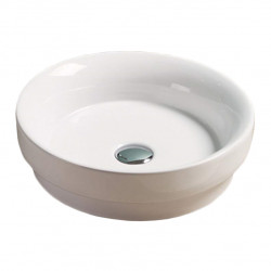 American Imaginations AI-28552 15.7-in. W Above Counter White Bathroom Vessel Sink For Deck Mount Deck Mount Drilling