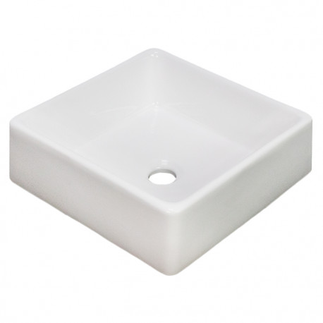 American Imaginations AI-28550 15.2-in. W Above Counter White Bathroom Vessel Sink For Deck Mount Deck Mount Drilling