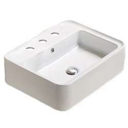 American Imaginations AI-28533 20.9-in. W Above Counter White Bathroom Vessel Sink For 3H8-in. Center Drilling