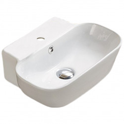 American Imaginations AI-28519 16.34-in. W Wall Mount White Bathroom Vessel Sink For 1 Hole Center Drilling