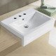 American Imaginations AI-28508 23.6-in. W Semi-Recessed White Bathroom Vessel Sink For 3H8-in. Center Drilling