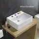 American Imaginations AI-28507 19.7-in. W Above Counter White Bathroom Vessel Sink For 3H8-in. Center Drilling