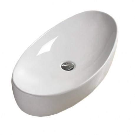 American Imaginations AI-28452 25.6-in. W Above Counter White Bathroom Vessel Sink For Wall Mount Wall Mount Drilling