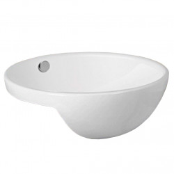 American Imaginations AI-28448 17.1-in. W Semi-Recessed White Bathroom Vessel Sink For Wall Mount Wall Mount Drilling