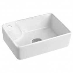 American Imaginations AI-28199 17.5-in. W Above Counter White Bathroom Vessel Sink For 1 Hole Left Drilling