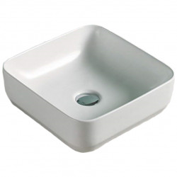 American Imaginations AI-28198 14.2-in. W Above Counter White Bathroom Vessel Sink For Deck Mount Deck Mount Drilling