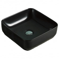 American Imaginations AI-28197 14.2-in. W Above Counter Black Bathroom Vessel Sink For Deck Mount Deck Mount Drilling
