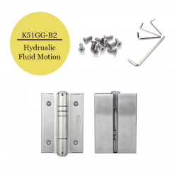 Waterson K51GG-B2 Hydraulic Hybrid Glass Door Hinges Stainless Steel - Glass to Glass 2 Pack