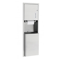 AJW U660 Roll Towel Dispenser & Waste Receptacle Combination w/ Extended Waste