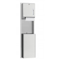 AJW U670 U670EA-SM Automatic Roll Towel Dispenser & Waste Receptacle Combination w/ Extended Waste