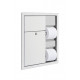 AJW U864 Dual Toilet Tissue Paper Dispenser & Sanitary Napkin Disposal - Surface