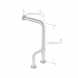AJW UG3-S 33" x 30" Concealed Snap Flange, 1.5" Diameter Bathroom or Shower Grab Bar - Configuration S