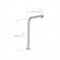 AJW UG3-R UG3X-R 33x30 33" x 30" Concealed Snap Flange, 1.5" Diameter Bathroom or Shower Grab Bar - Configuration R