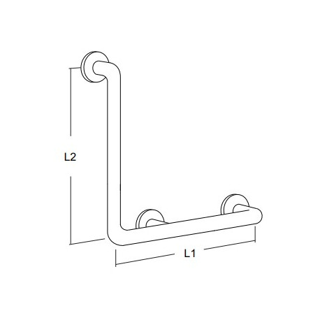 AJW UG30-K 16" x 32" Concealed Set Screw Flange, 1.5" Diameter Bathroom or Shower Grab Bar - Configuration K