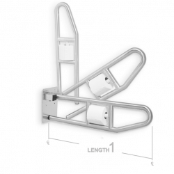 AJW UG120 29" Swing-Up, 1.25" Diameter Grab Bar w/ Toilet Paper Tissue Holder - Configuration W