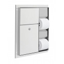 AJW U865 U865H Dual Toilet Tissue Paper Dispenser & Sanitary Napkin Disposal - Partition Mounted