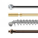  DRESDEN-B801-28-29-2x-B11950-2810x-B1259302x-B660 1-1/8" Brass Decorative Metal Pole Set-16' 4" Length