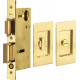 Omnia 7036 Series Pocket Door Lock with Modern Rectangular Trim