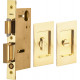 Omnia 7036 Series Pocket Door Lock with Modern Rectangular Trim