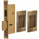 Omnia 7036 Series Pocket Door Lock with Modern Rectangular Trim