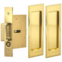 Omnia 7037/N US10B Passage Pocket Door Lock w/ Traditional Rectangular Trim featuring Mortise Edge Pull