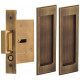 Omnia 7037/N Passage Pocket Door Lock w/ Traditional Rectangular Trim featuring Mortise Edge Pull