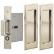 Omnia 7037/N Passage Pocket Door Lock w/ Traditional Rectangular Trim featuring Mortise Edge Pull