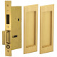 Omnia 7037 Series Pocket Door Lock with Modern Rectangular Trim