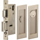 Omnia 7037 Series Pocket Door Lock with Modern Rectangular Trim