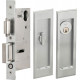 Omnia 7037 Series Pocket Door Lock with Modern Rectangular Trim