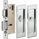 Omnia 7037 Series Pocket Door Lock with Modern Rectangular Trim