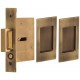Omnia 7036/N Passage Pocket Door Lock w/ Modern Rectangular Trim featuring Mortise Edge Pull