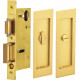 Omnia 7035 Series Pocket Door Lock with Modern Rectangular Trim