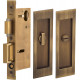 Omnia 7035 Series Pocket Door Lock with Modern Rectangular Trim