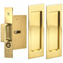 Omnia 7035/N US14 Passage Pocket Door Lock w/ Modern Rectangular Trim featuring Mortise Edge Pull
