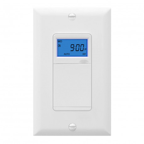 Topgreener TGT01-H In-Wall Astronomical 7-Day Digital Programmable Timer Switch, Backlit - White