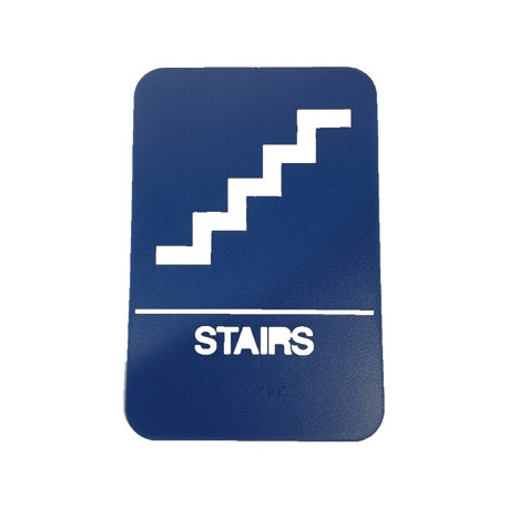 DON JO HS-9070-24 ADA Sign Stairs with Plastic Material,Finish-Blue