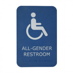 DON JO HS-9070-33 ADA Sign All Gender Restroom with Plastic Material,Finish-Blue