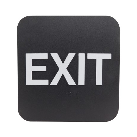 DON JO HS-9090-35 ADA Sign Exit with Plastic Material,Finish-Black