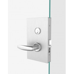 Accurate Lock & Hardware G-ML Series Mortise Glass Patch (6"X10"), 2-3/4" Backset For 1/2" Thick Tempered Glass