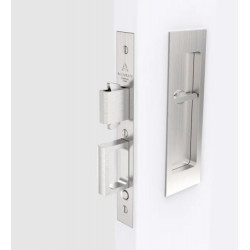Accurate Lock & Hardware 2002CPDL Pocket Door Hardware Set For Pair Of Doors, Invisi-Mount Fasteners