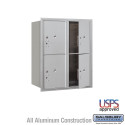 Salsbury 4C 3710D-4BLKP Horizontal Mailbox Unit (37-1/2") - Double Column - Stand-Alone Parcel Locker - 4 PL5's