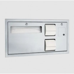 ASI 0487-R Toilet Seat Cover & Toilet Tissue Dispenser w/ Sanitary Napkin Disposal - Horizontal - ADA