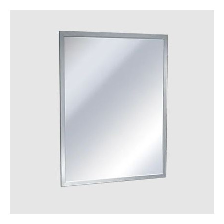 ASI 0600-16 16" Wide Plate Glass Mirror - Stainless Steel Inter-Lok Frame