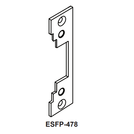 Cal-Royal ESFP-478 Optional faceplate for ES1433 Electric Strike (Hollow Metal Frame)-Flat Black Coated
