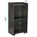  661-07BLK Mobile Hostess/Presentation Stand with Wheels